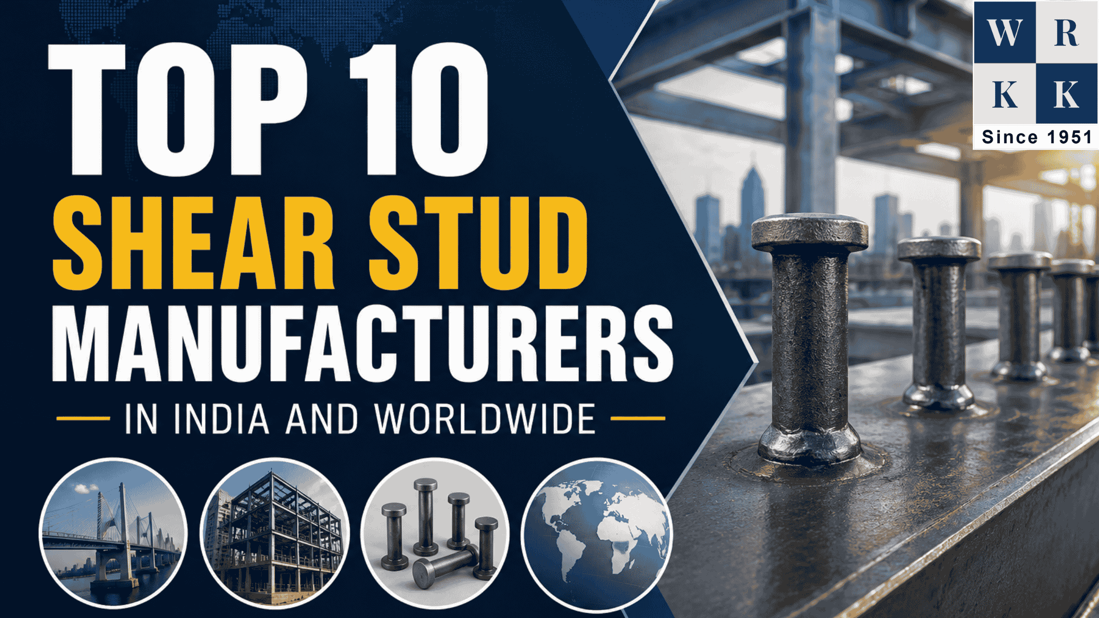 Top 10 Shear Stud Manufacturers in India & World (2026) | Shree Ambey Fasteners.